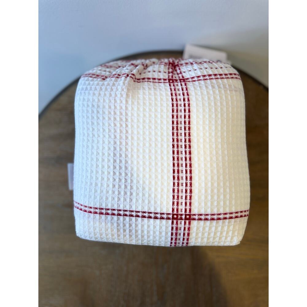 Levtex Peppermint Plaid Duvet Set Full Queen Red White Cotton Holiday NEW - Picture 7 of 10